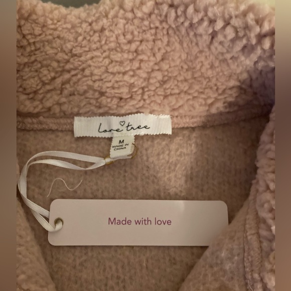 NWT Love Tree pink cropped fleece 1/4 zip, women’s size medium, very soft - Picture 4 of 8